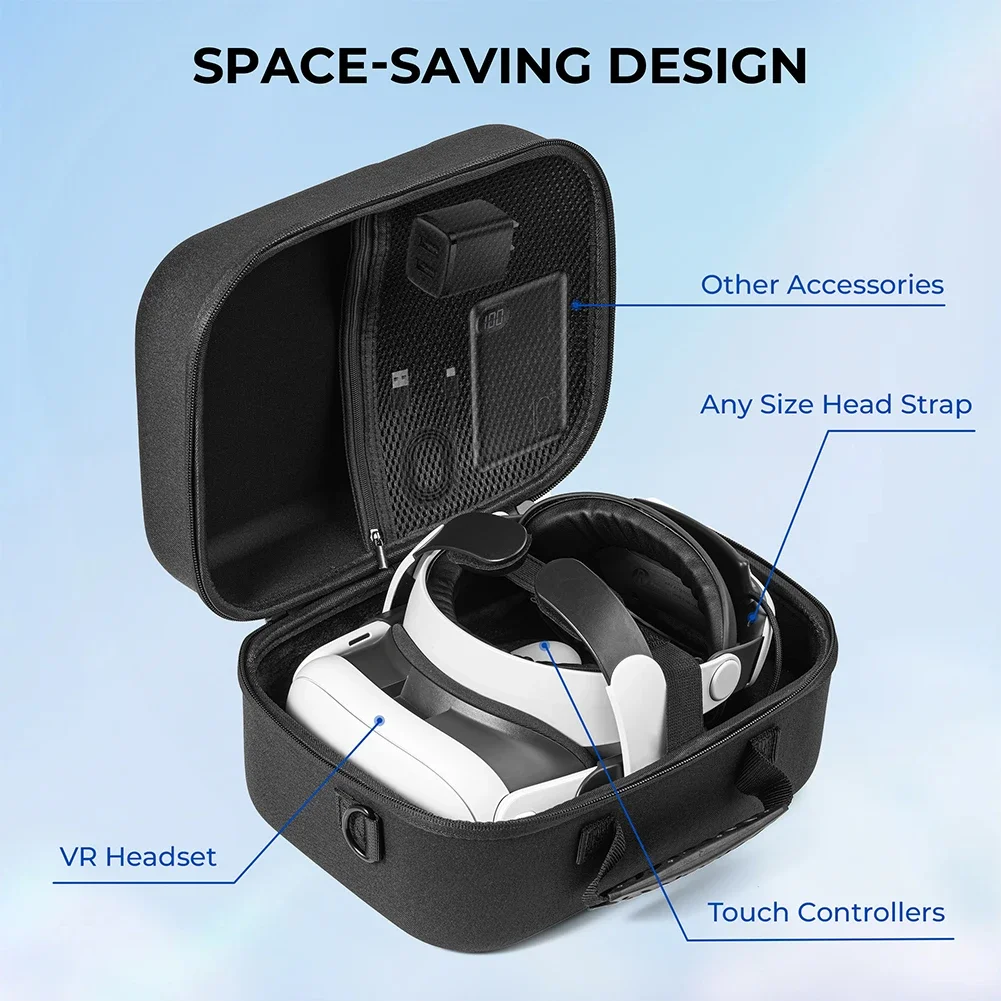 Storage Case for Meta Quest 3 for BOBOVR M3 PRO Elite Strap Hard Shell Case Storage Bag for Travel and Home Storage