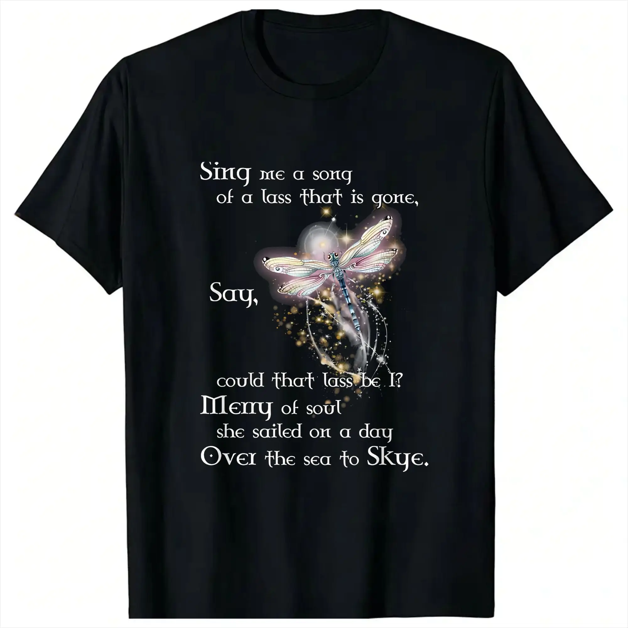 Outlander dragonfly T Shirt Beach  100 Cotton T-Shirts For Men Trending Casual Tshirt Short-Sleeved Y2K Retro Clothing