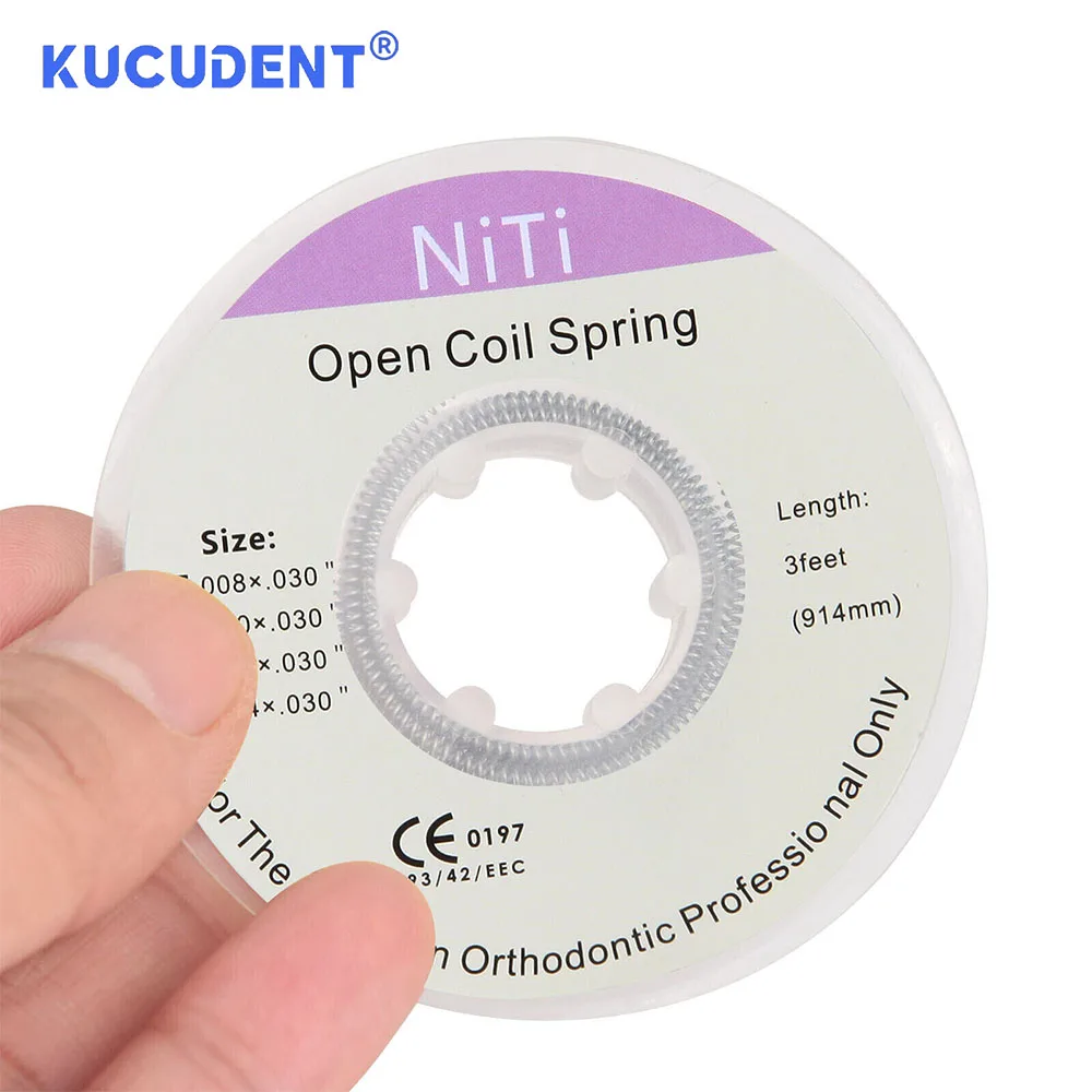 KUCUDENT 3 Feet/RollDental Orthodontic Niti Open Coil Springs Length 914mm Dentistry Archwire Teeth Braces Materials 0.010 0.012