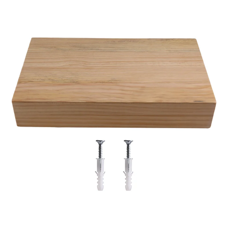 FLYY-Solid Wood Floating Shelf With  Compartment, Wall-Mounted Storage Rack, Home Decor
