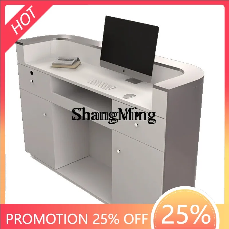 FG  good-looking hair salon paint reception desk bar tablehigh-end beauty salon checkout page clothing store