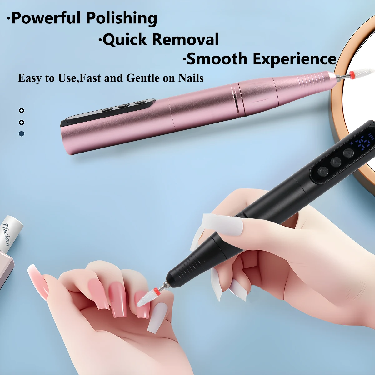 اللاسلكية 35000 دورة في الدقيقة مسمار الحفر القلم USB ملف الأظافر تلميع القلم قابلة للشحن مسمار آلة الحفر المحمولة مانيكير الحفر صالون أداة #6
