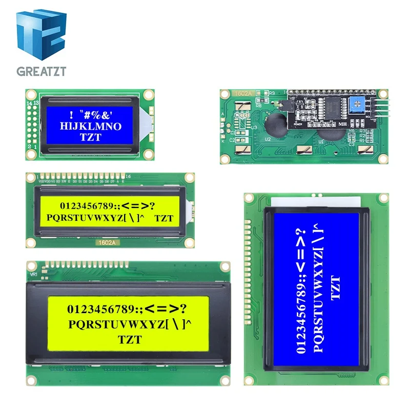 

LCD Module Blue Green Screen For Arduino 0802 1602 2004 12864 LCD Character UNO R3 Mega2560 Display PCF8574T IIC I2C Interface