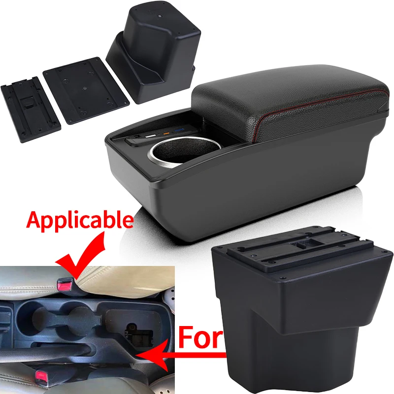 For KIA Rio 3 armrest box KIA K2 X-line Rio 3 2011 2012 2013 2014 2015 2016 car armrest accessories interior Storage box