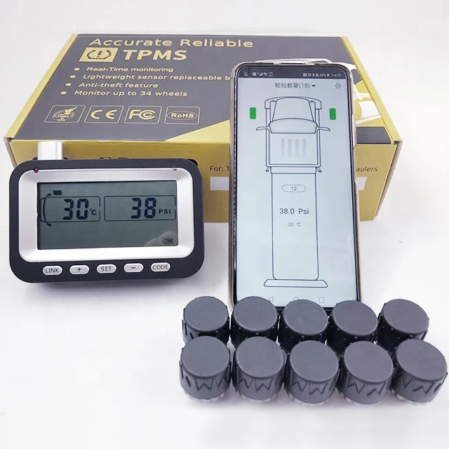 

external truck tpms tyre pressure monitoring system 218 wheels RS232 4G