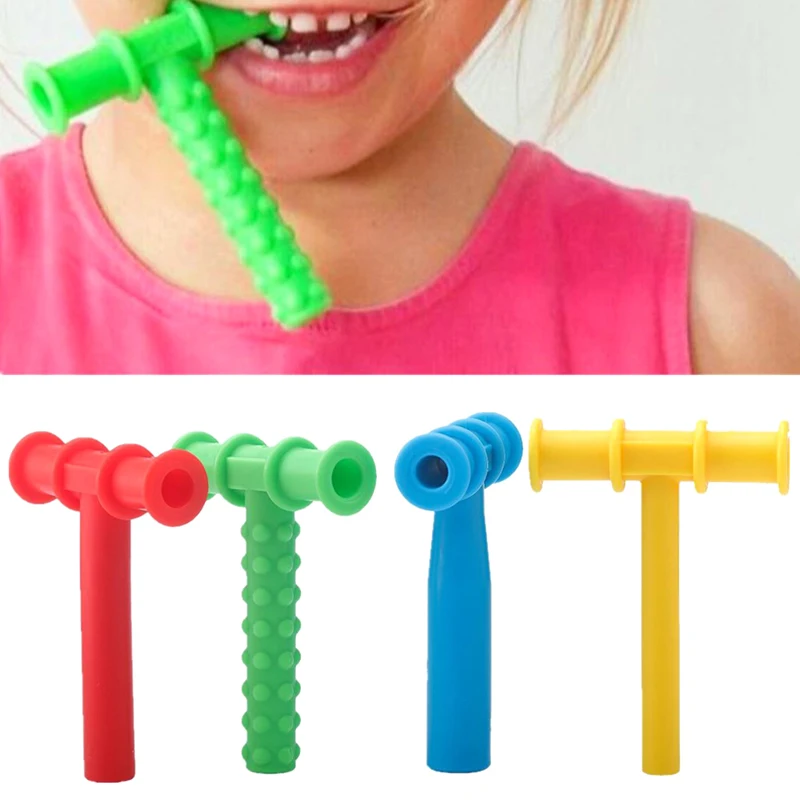 

Kids Chewing Tube for Speech Therapy Teeth Massager Autism Sensory Tool Oral Muscle Rehabilitation Training Aid for Children