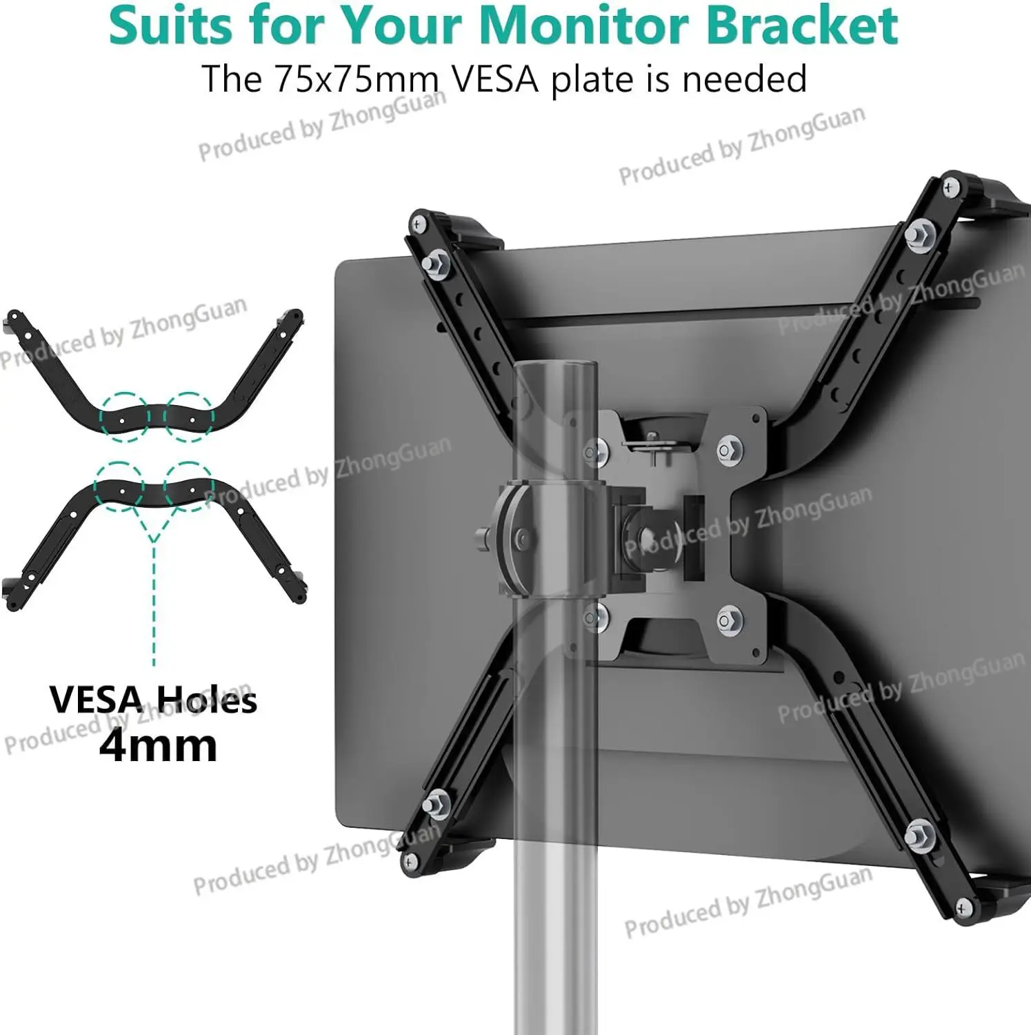 Computer Monitor Bracket, Non-punching Bracket Accessories, Non-porous Monitor Accessories, Non-porous Monitor Hanger