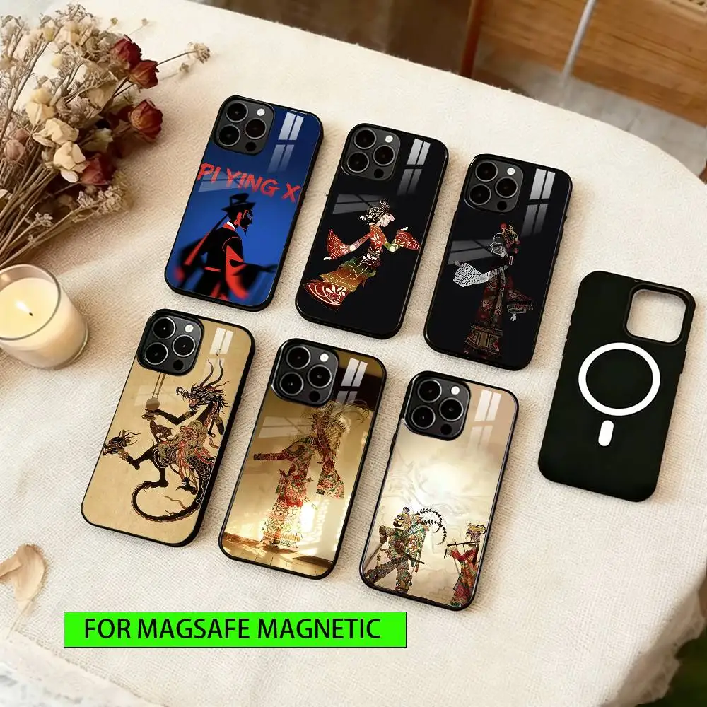 

Chinese Shadow Puppetry Phone Case For iPhone17,16,15,14,13,12,11 Plus,Pro Magnetic For Magsafe Wireless Charging