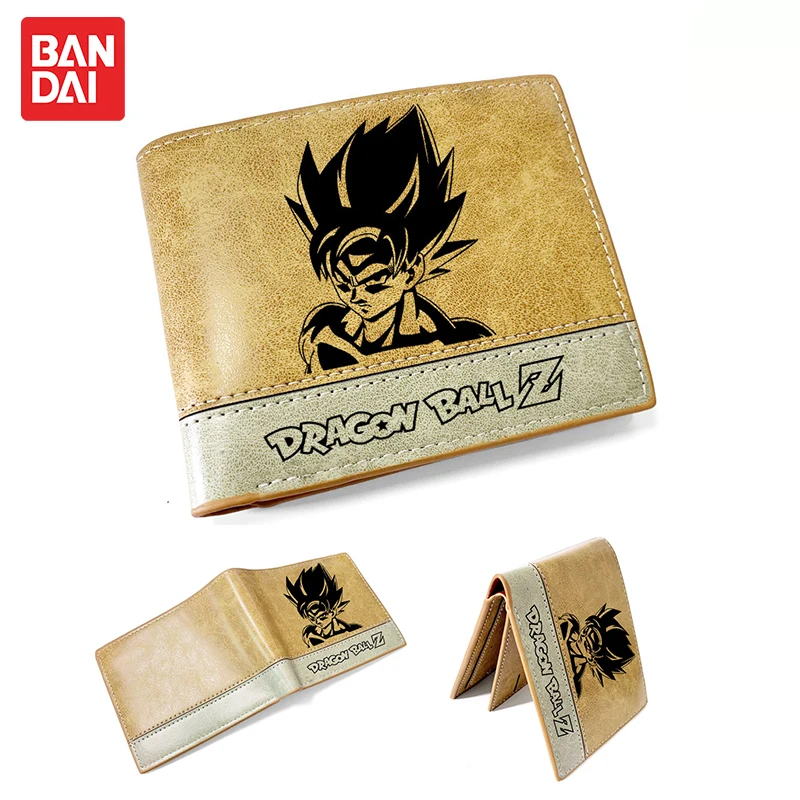 

Bandai Dragon Ball Wallet Son Goku Anime Cartoon Short Two Fold PU Large Capacity Storage Change Card Bag Leather Man Woman Gift