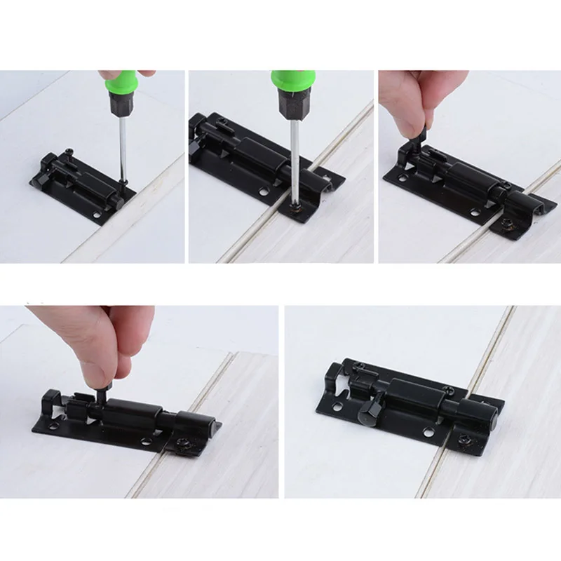 1.5/2/3/4 Inch Long Silver Stainless Steel Door Latch Solid Sliding Lock Bolt Latch Hasp Staple Gate Safety Lock