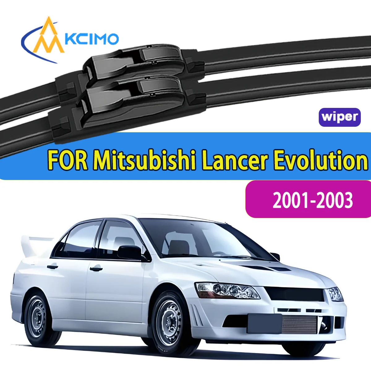 

KCIMO 2pcs Quality Windscreen Silent Rain Brush Suitable for Mitsubishi Lancer Evolution CT9A 2001-2003 Front Windshield Wipers