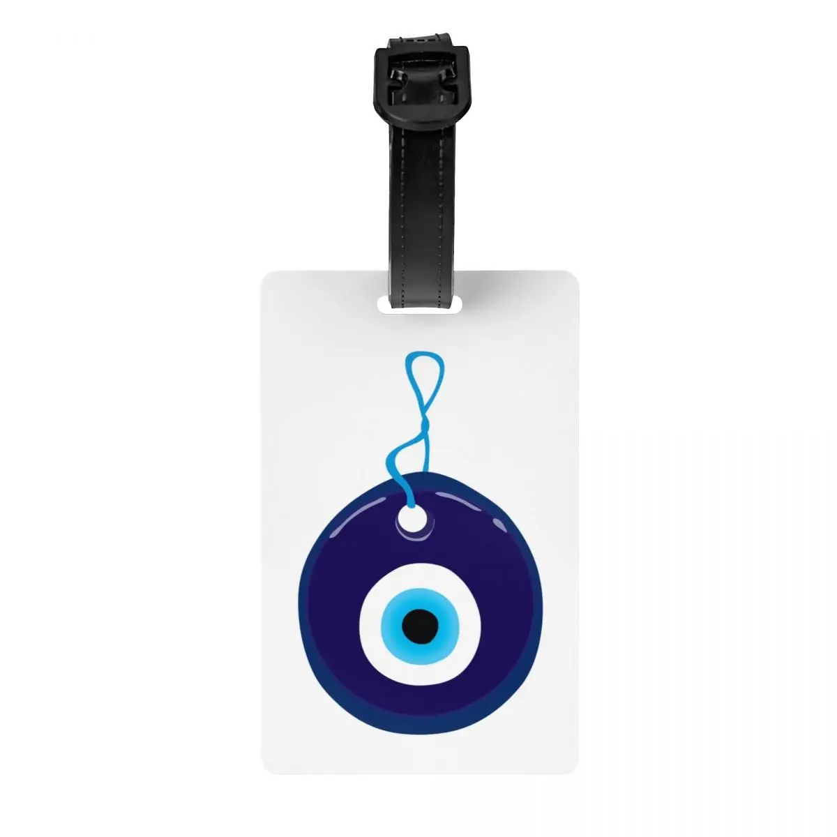 Custom Blue Evil Eye Bead Luggage Tags for Suitcases Funny Baggage Tags Privacy Cover ID Label