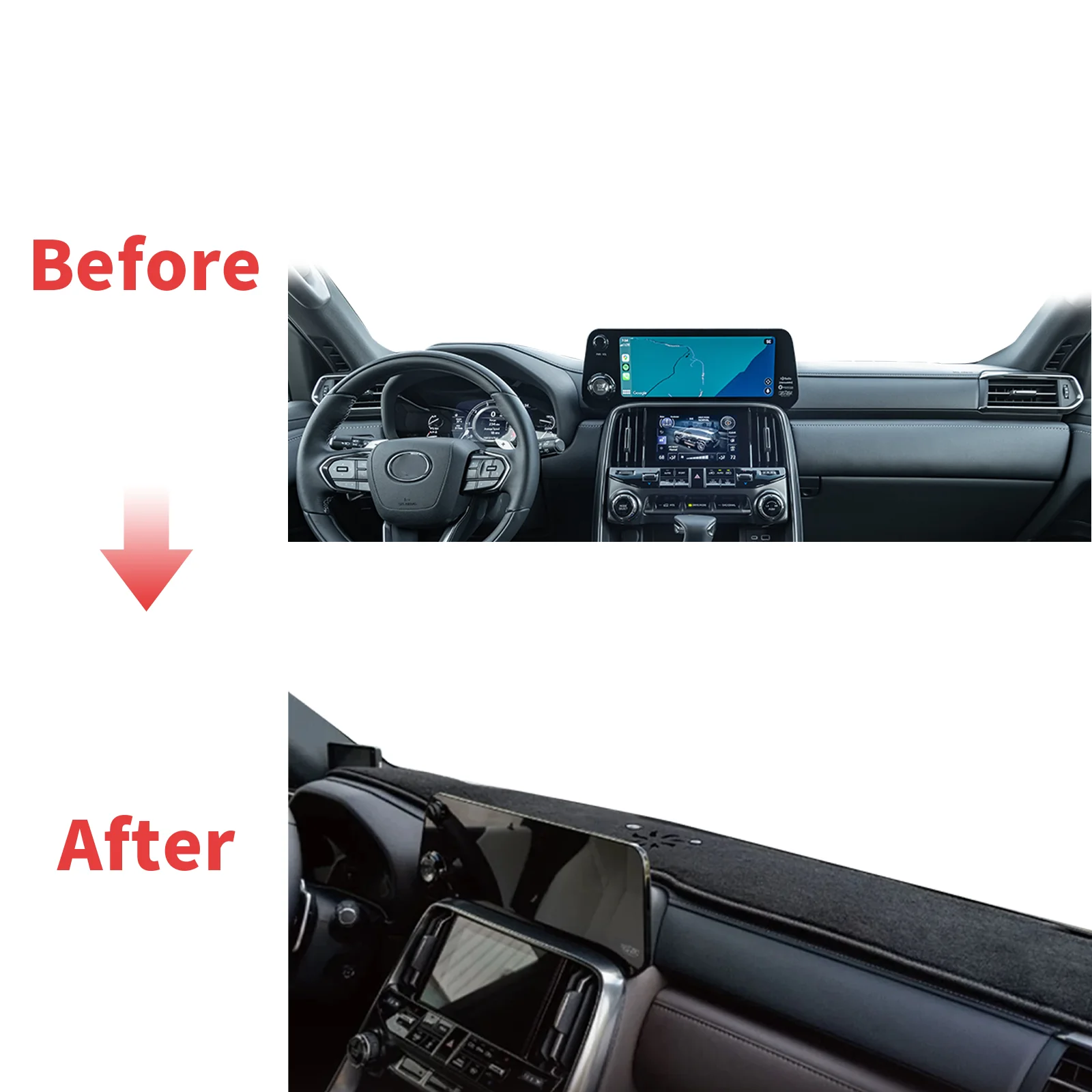 يصلح لكزس LX600 LX700H LX 600 700h Dashmat غطاء لوحة القيادة وسادة اكسسوارات السيارات DashMat ظلة السجاد الواقي