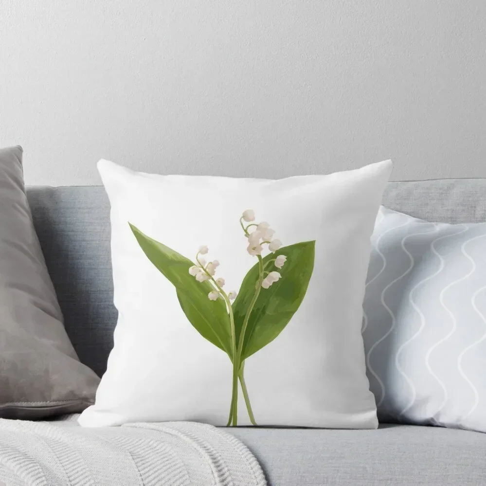 Lily of the valley in vector Throw Pillow Sofas Covers Sofa Cushions Covers pillow