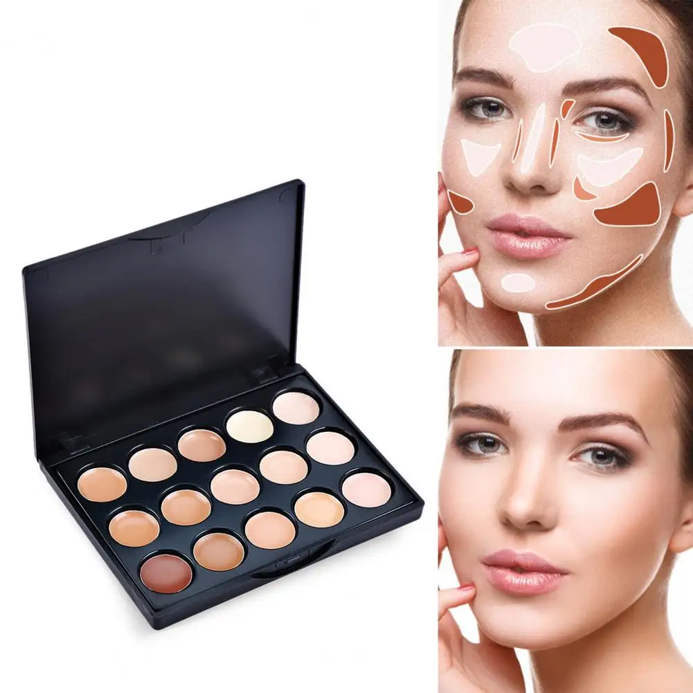 15 Colors Concealer Mild Whitening Skin Natural Contouring Waterproof Makeup Kit Cream Based Concealer Palette for Female