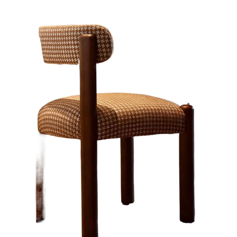 

French Dining Chair Vintage Peter Makeup Home Lamb Fleece Backrest High-end Restaurant Minimalist