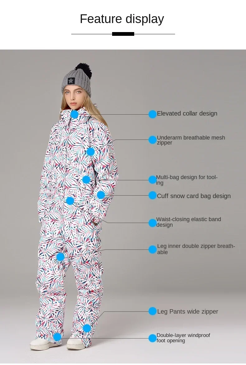 

2025 new Women's On e-piece Skiing Suit Double Board Single Board Windproof Waterproof Warm Skiing Set Ski Eq uipment OT2 2025