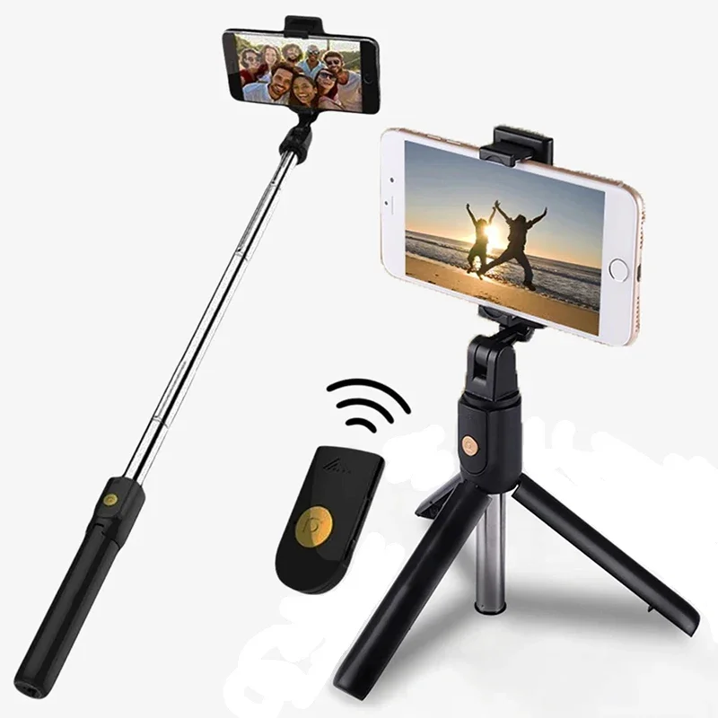 2024 New Foldable Wireless Bluetooth Selfie Stick Tripod with Bluetooth Shutter Stainless Steel Monopod All Phone for iPhone 15