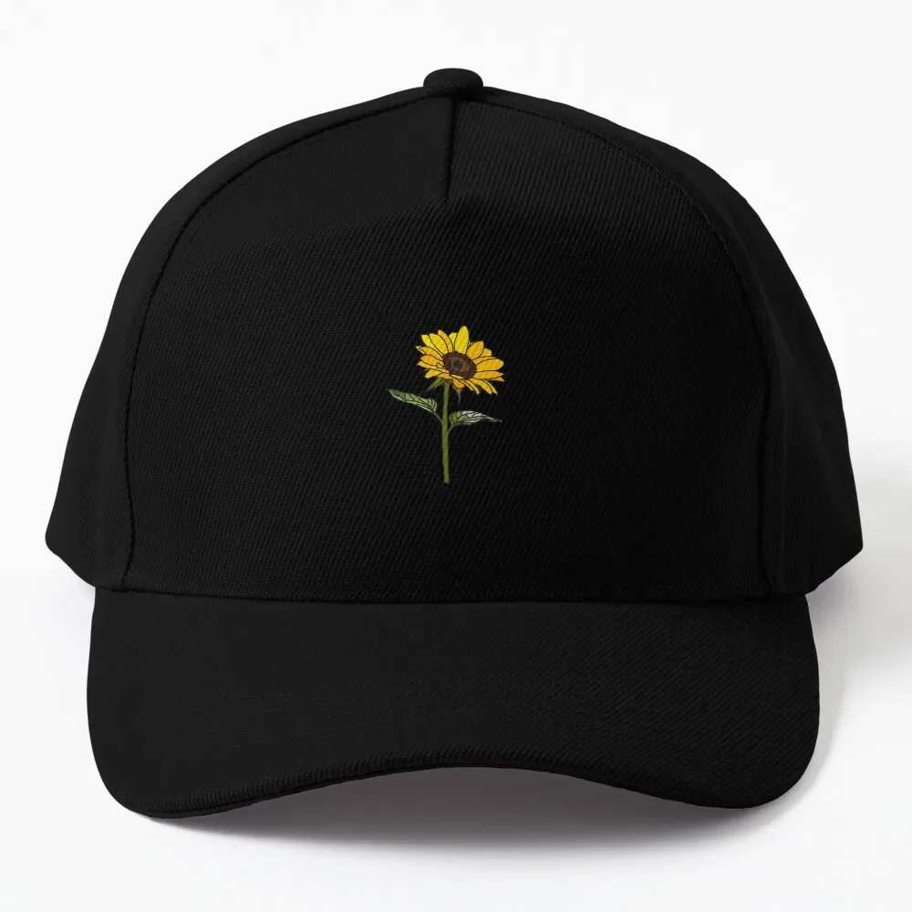 

Aesthetic Sunflower on Black Baseball Cap Brand Man Caps |-F-| cute Hats Man Women'S