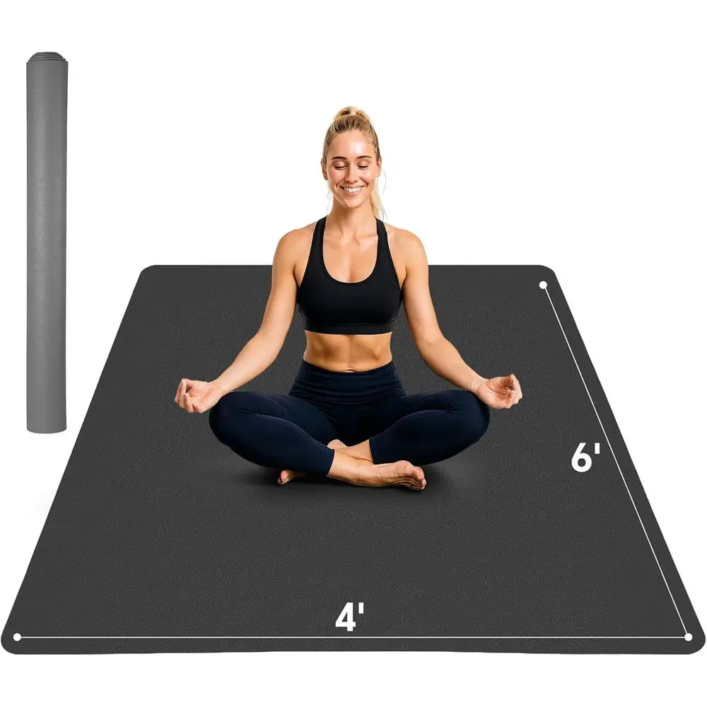 

Ultra-Durable 6'x4' Yoga Mat, Non-Slip, Thick for Home Workouts, Yoga, Pilates, Stretching