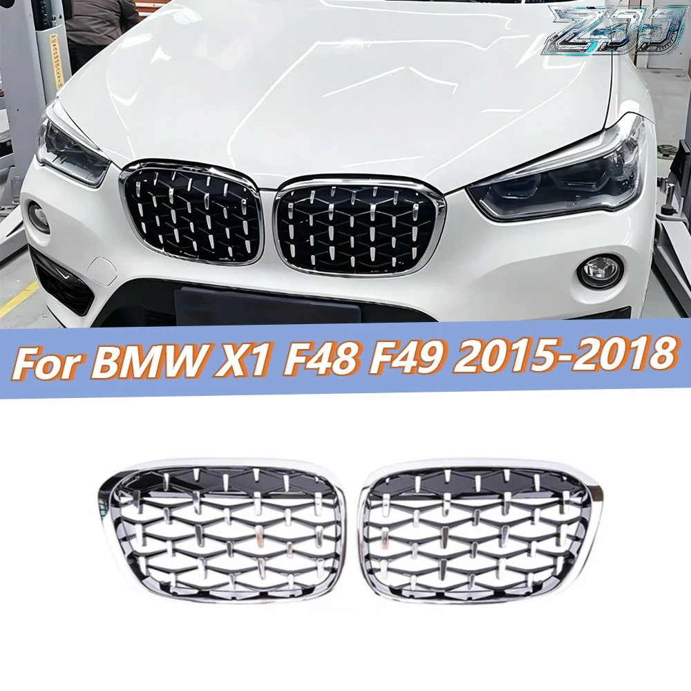 

Front Bumper Kidney Car Diamond Racing Grilles For BMW X1 F48 F49 2015-2018 Meteor Style Parts AUTO Accessories Tuning