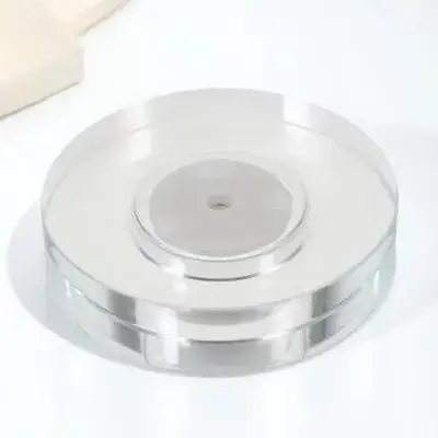 

Rotating Display Stand LED Light Base USB Rechargeable White Light Crystal Display Turntable Stand for Resin Crafts Crystal Ball