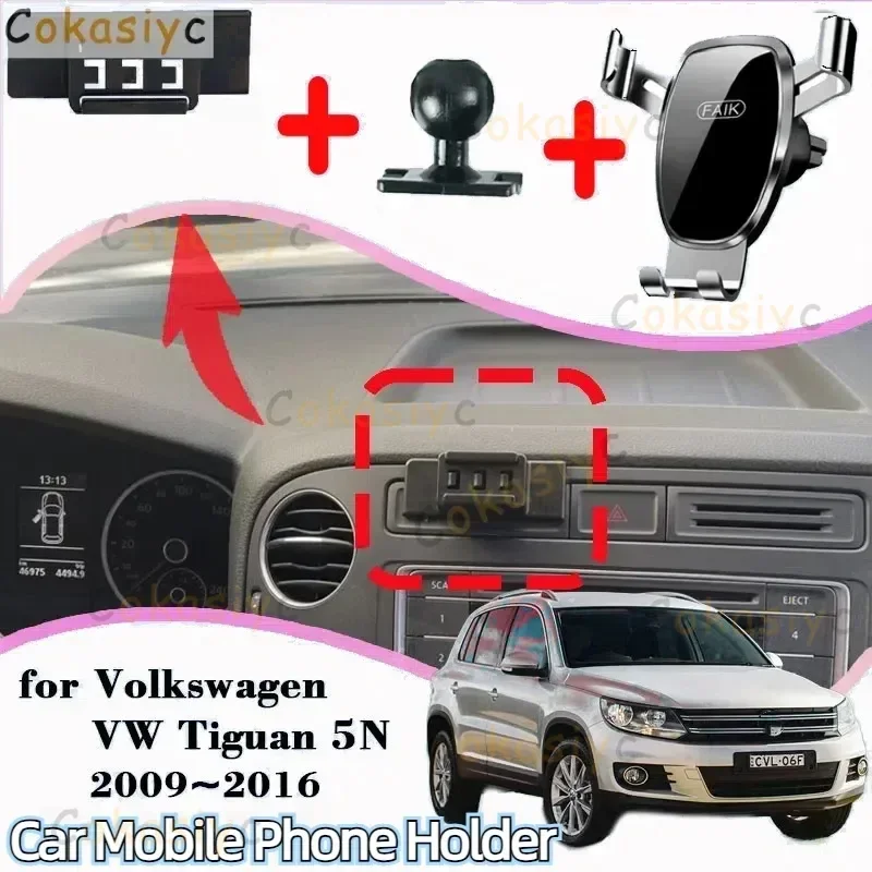 For Volkswagen VW Tiguan 5N 2009~2016 Car Mobile Phone Holder 360 Degree Rotating GPS Special Mount Support Bracket Accessories