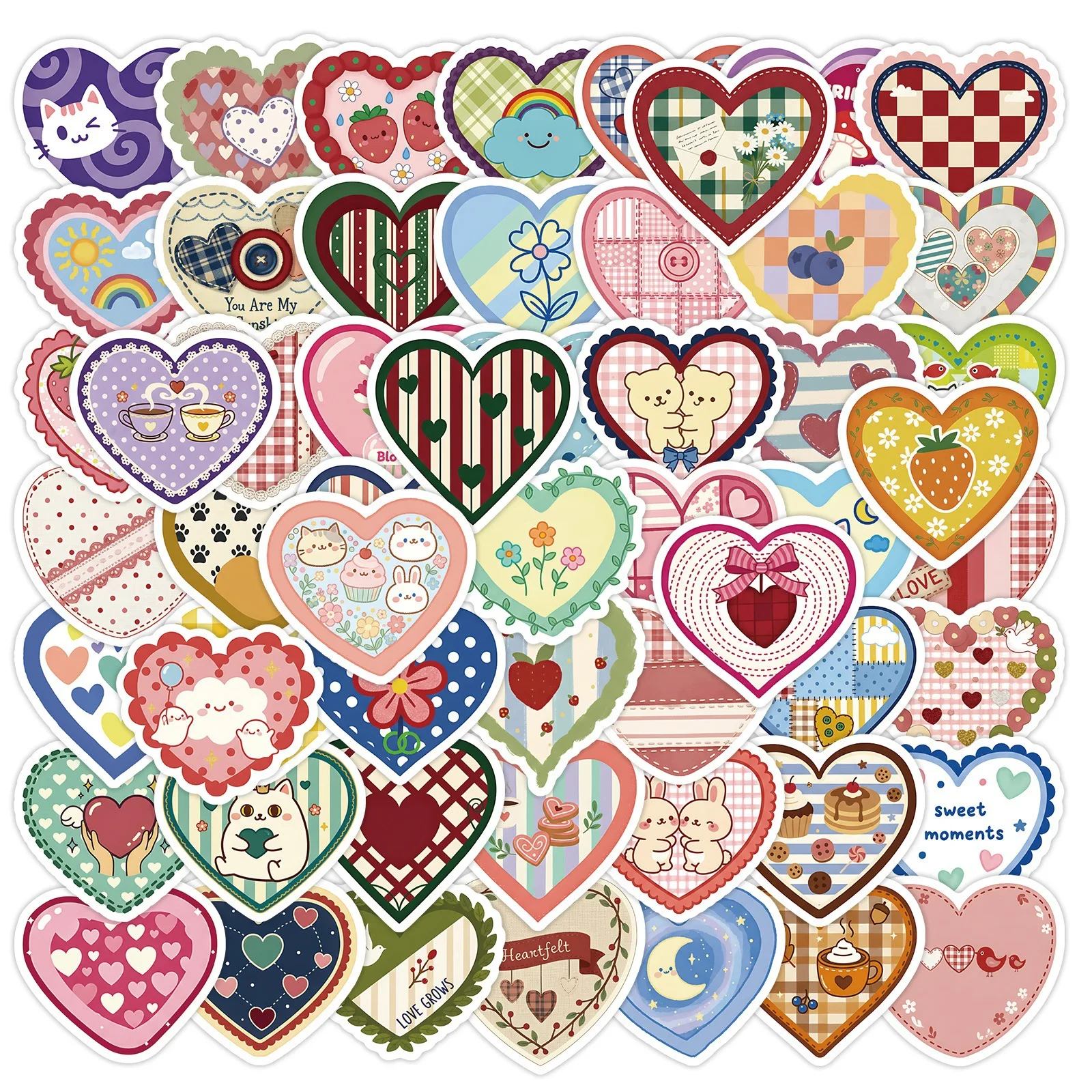 

56Pcs Vintage Heart Graffiti cute Stickers Set | New Year Sale | DIY Love Stickers for Water Bottle Phone Laptop Decoration