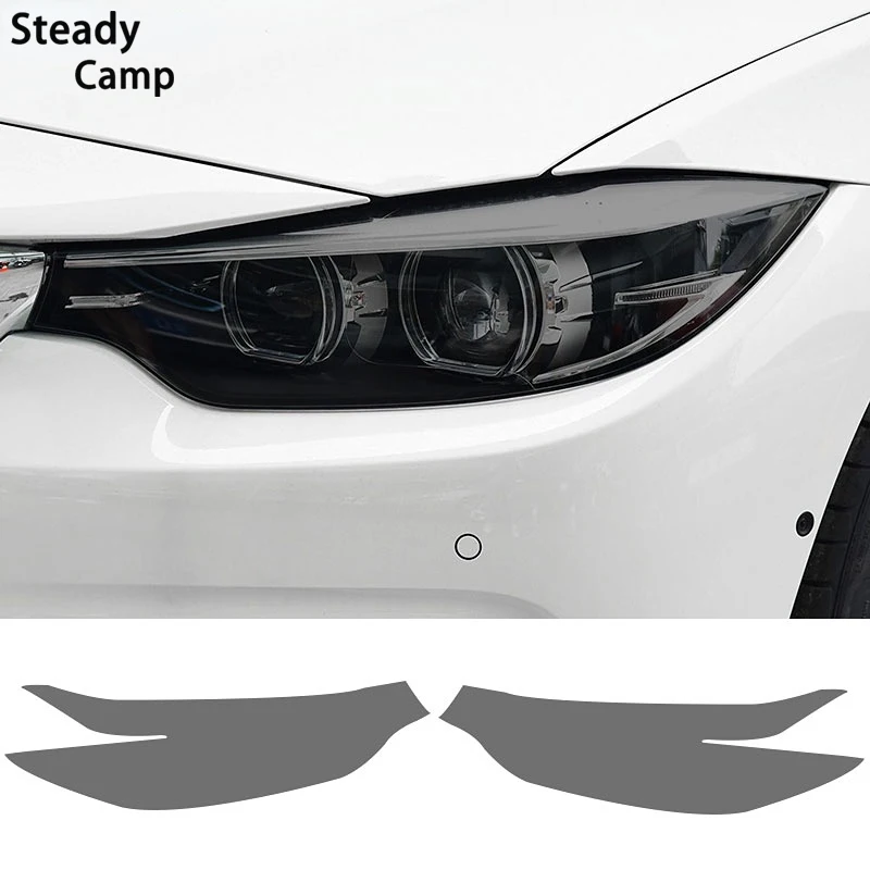 

2 Pcs Car Headlight Protective Film Front Light Transparent Smoked Black TPU Sticker For BMW M4 F82 F83 4 Series F32 F33 F36