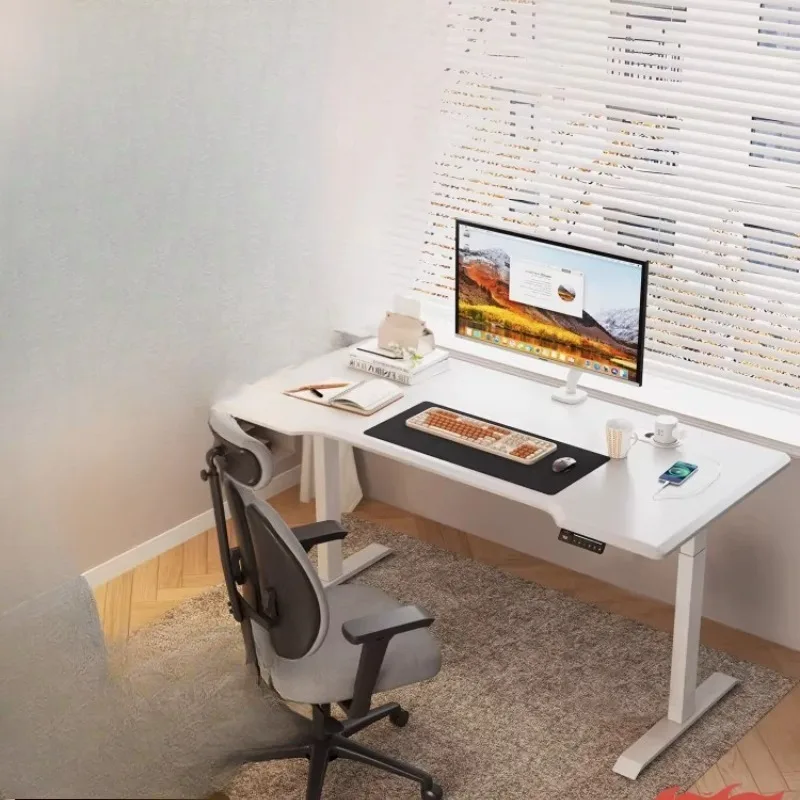 

Electric lifting table, cream wind computer table