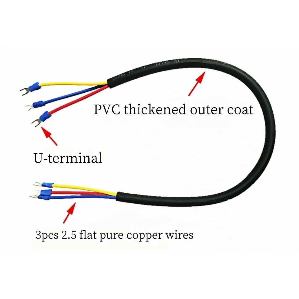 Fabrieksprijs LED-displaykabel 2,5 vierkante AC drie-core zuiver koper U-vormige interface netsnoer LED binnen-buitenscherm