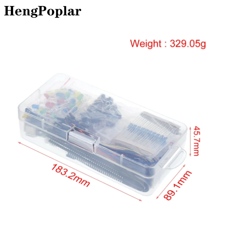 Electronics Component Basic Starter For Arduino Kit With 830 Tie-points Breadboard Cable Resistor Capacitor LED Potentiometer