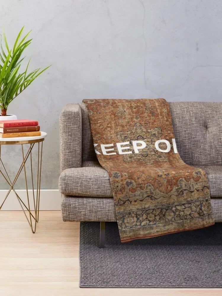 KEEP OFF - Antique Orian rug Throw Blanket Retros Quilt Blankets