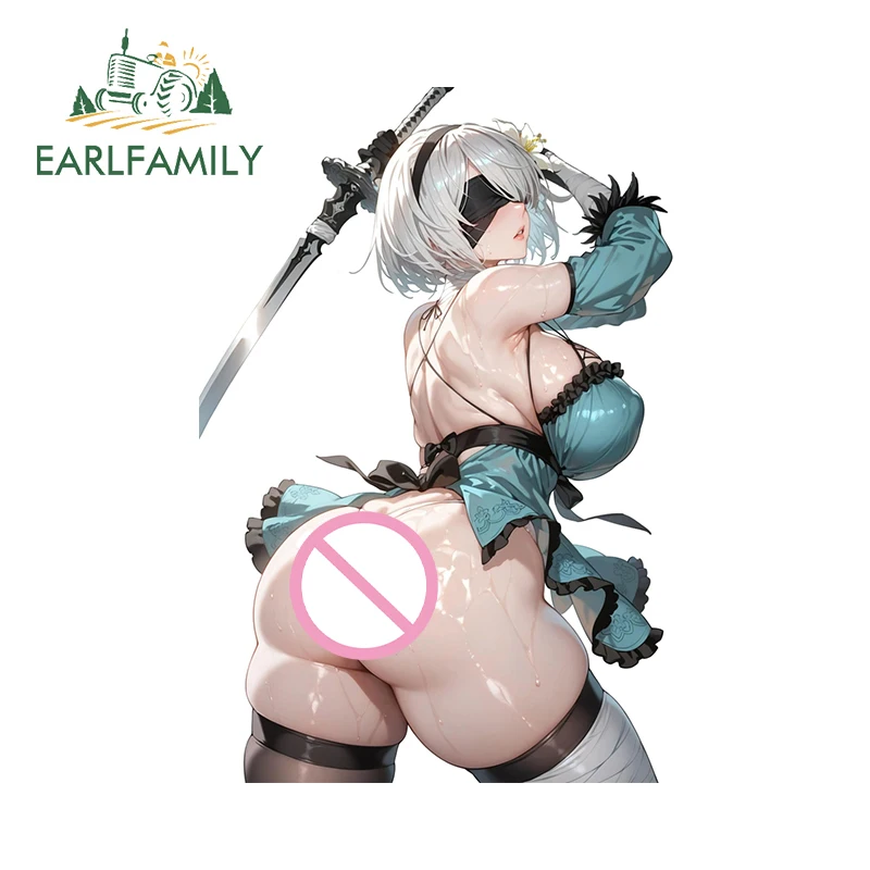 

EARLFAMILY Hentai Nier 2B Car Stickers Personal Alluring Butt Windshield Laptop Decals Scratch-Proof Motorcycle Accessories