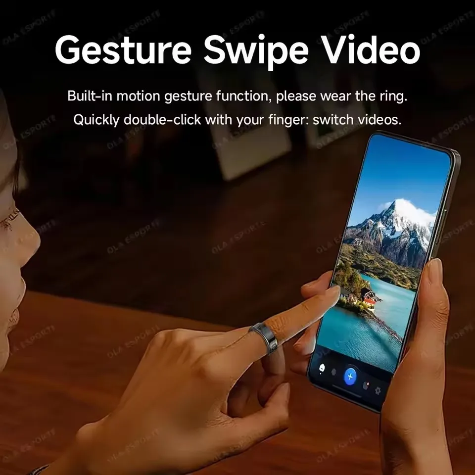 حلقة ذكية 2025 مع شاشة عرض ولمس، شحن لاسلكي، مدير الصحة، 5 ATM مقاومة للماء للرجال والنساء R12 R11