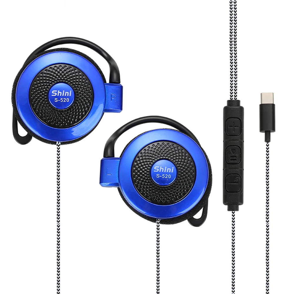 Typ-c Wired Kopfhörer Universal Ohrbügel Sport Gaming Headset Mit Mikrofon HD Anruf Ohrhörer für