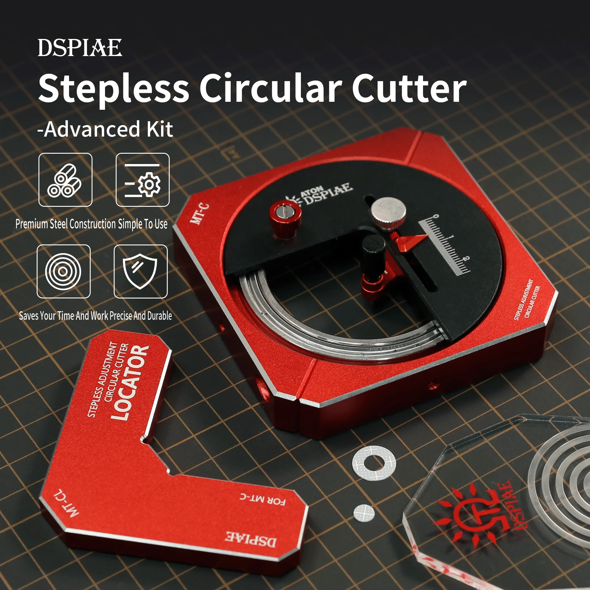 Dspiae-stepless Ajustamento Cortador Circular Ferramenta de Montagem Modelo Corte Ferramentas Artesanato Dedicado Hobby Acessório Mt-c