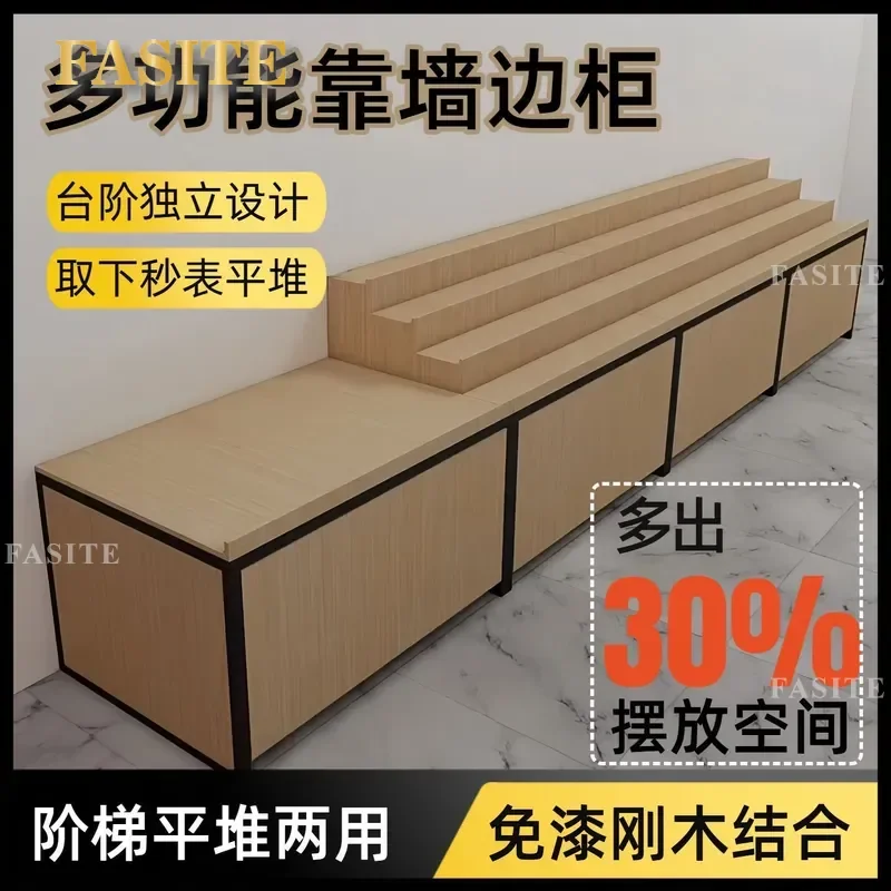 For Supermarket Fruit Display Rack Double Tier Wall Mounted Side Cabinet Fresh Produce Storage Shelf Sturdy Metal Stand