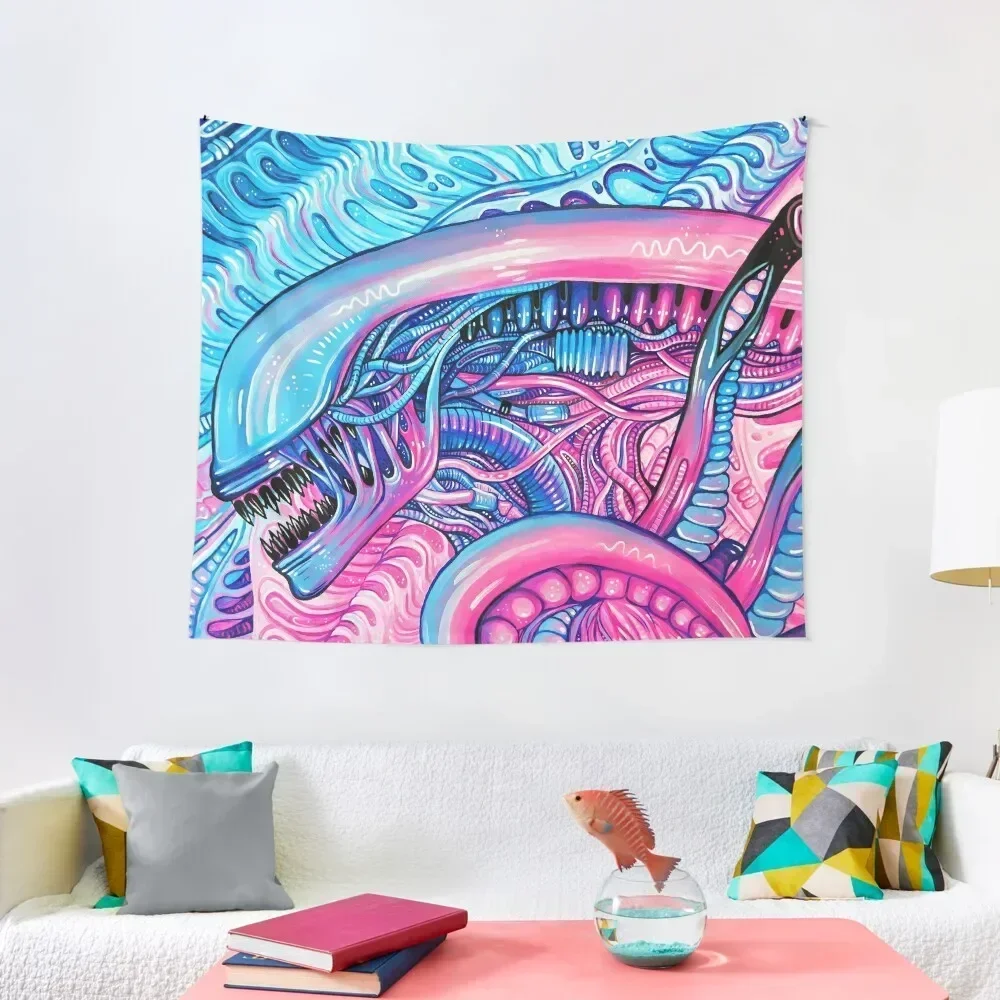 

Cotton Candy Alien - Acrylic Painting Tapestry Wall Decoration Items Decoration Home Wall Decor Hanging Decoration Room Tapestry