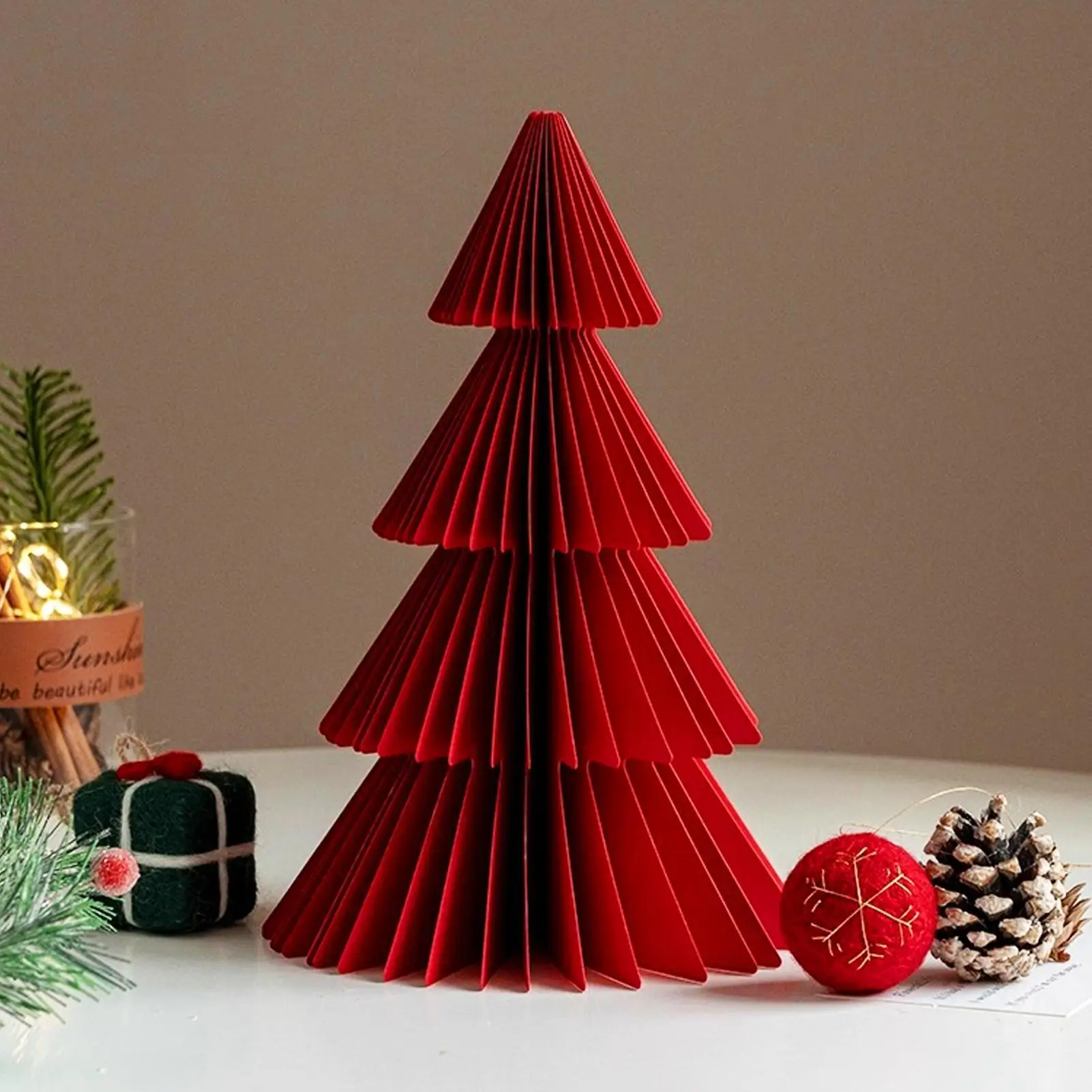 

Paper Christmas Tree 4-Color Home Decorations Tabletop Christmas Tree Decoration For Holiday Winter Home Office Kitchen Room