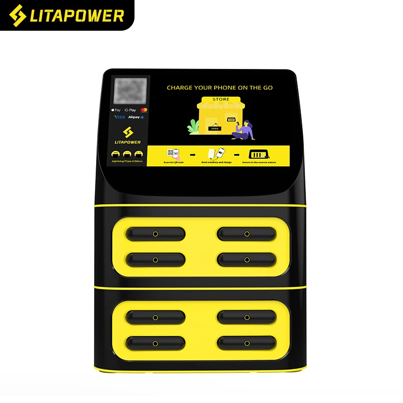 5000mah fast Phone charger mobile shared power bank charging station rental 8 slots public sharing station