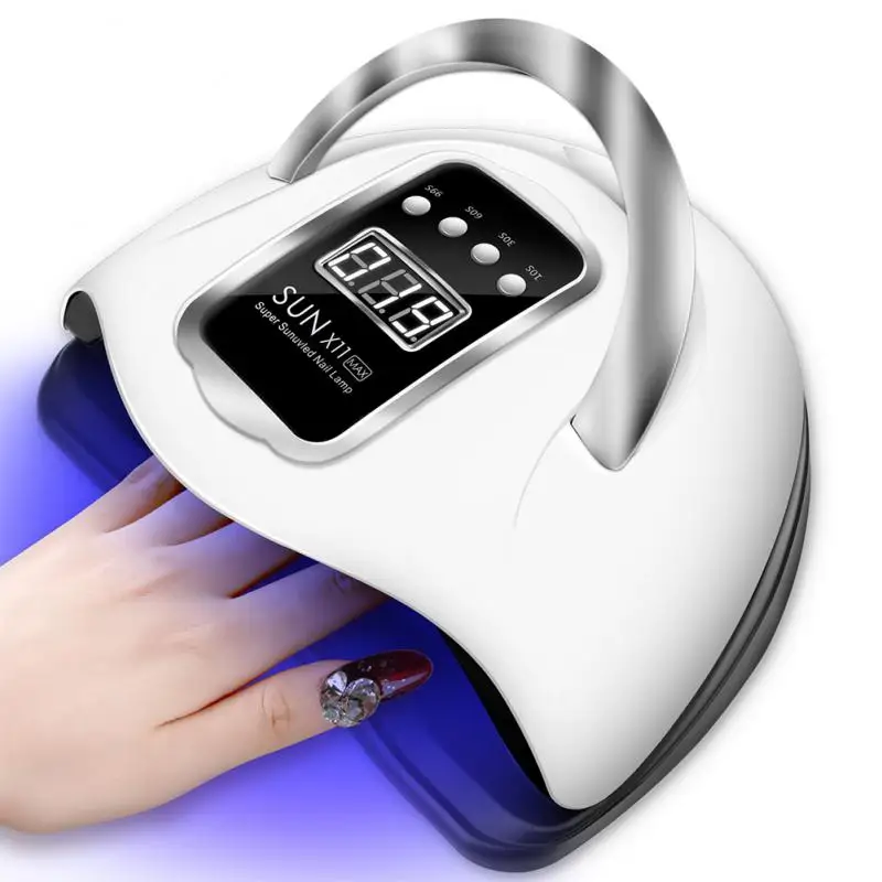 Nova sun x11 max led lâmpada de unhas para secar todos os esmalte gel com grande toque lcd sensor inteligente secador de unhas manicure sharon ferramentas