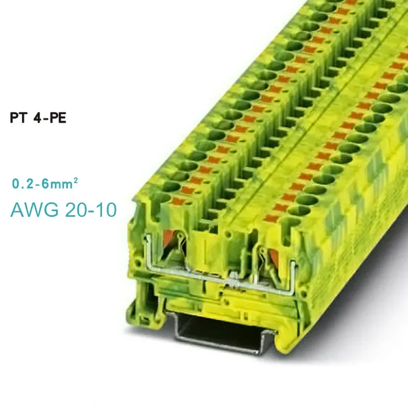 

10pcs Type Fast Wiring Arrangement Connector Din Rail Combined Push In Spring Screwless Terminal Block PT-4PE