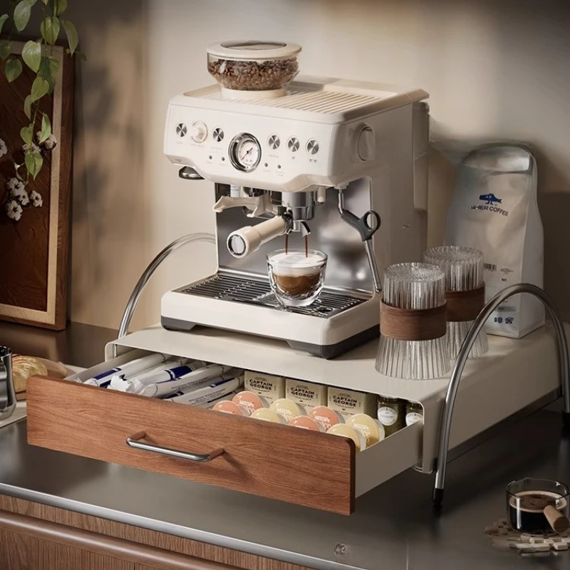 

Mid-Century Modern Sideboard Cabinet Coffee Bar Organizer Vintage Cup Storage Shelf & Capsule Holder for Kitchen Counter