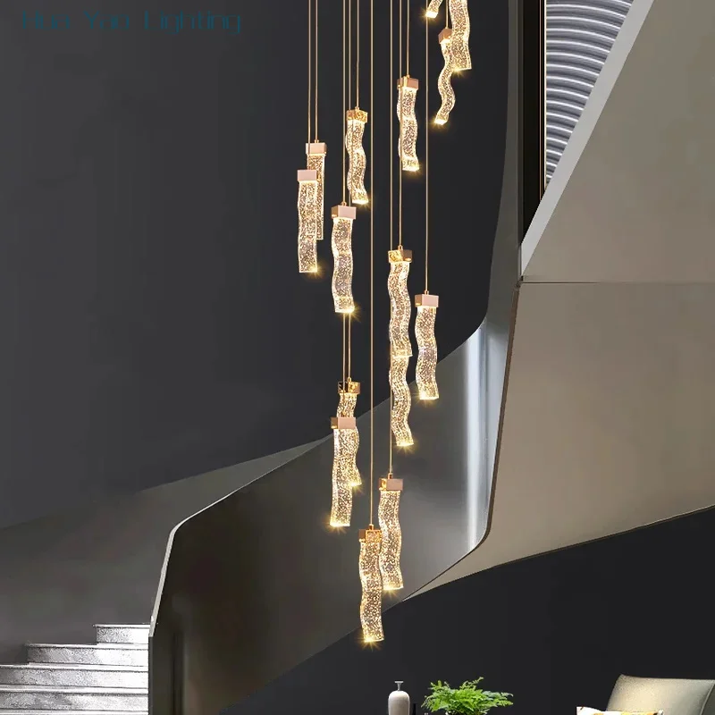Led Home Decor Crystal Chandelier Modern Living Room Staircase Pendant Lamps Lustre Ceiling Chandelier Luxury S Gold Lighting