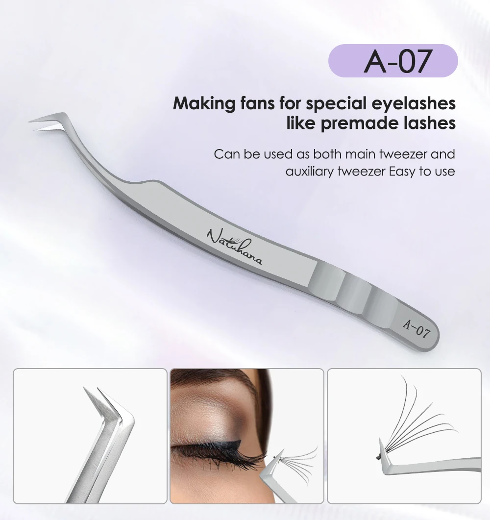 NATUHANA Professionelle Wimpernverlängerungs-Pinzette, Hochpräzise Antistatische Edelstahl-Wimpernwerkzeuge für Volumen & Isolation – Detail 11
