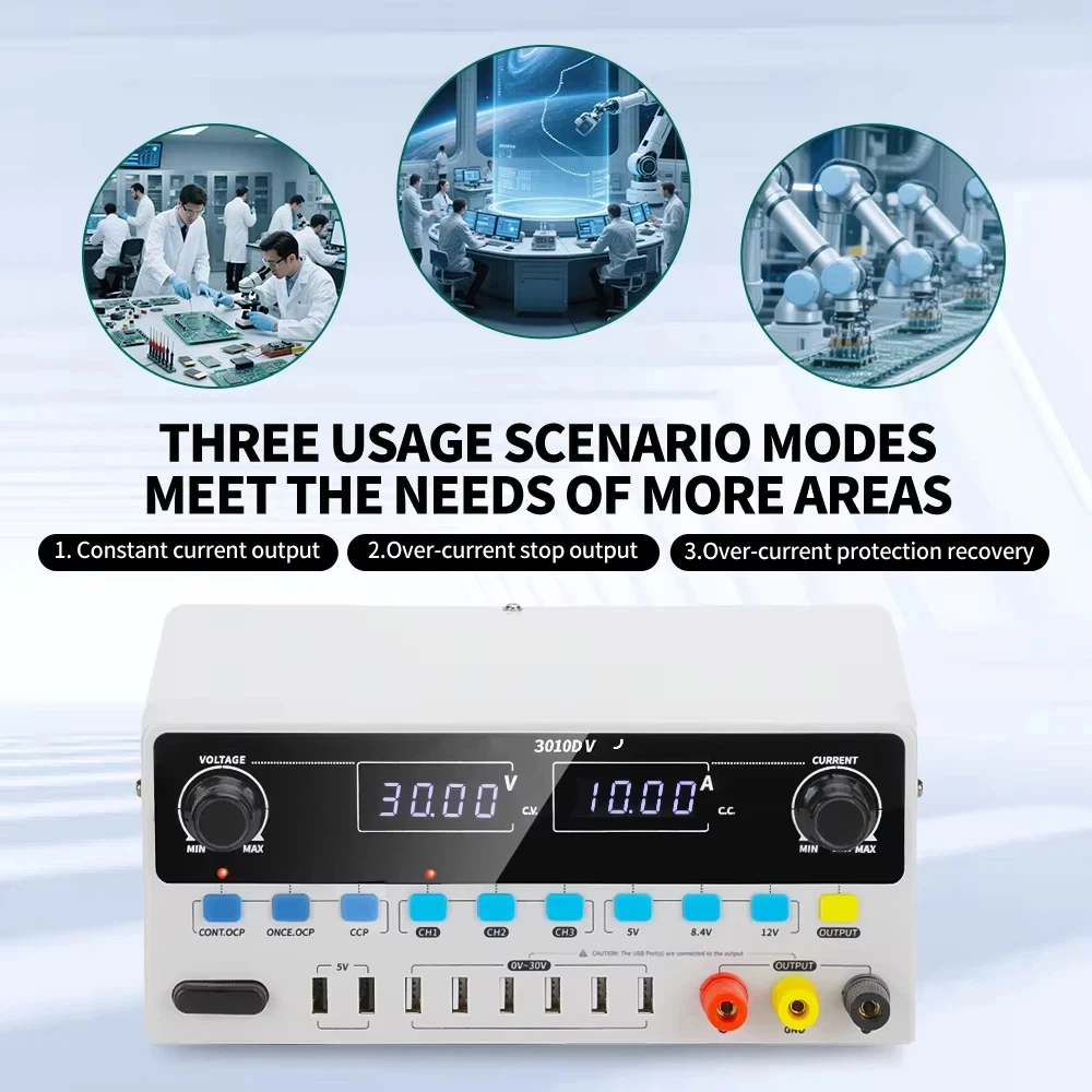 

3010D-V Multi-Function Adjustable Linear Power Supply 30V 10A with Memory Channels and Parallel Outputs