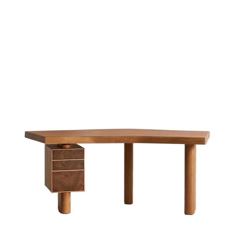 

Nordic minimalist log style solid wood desk writing desk home study high-end desk