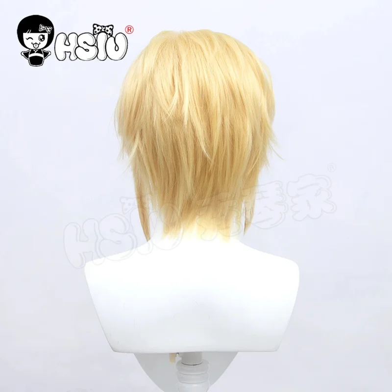 HSIU anime moriarty the patriot cosplay wig short blonde hair free brand wig cap