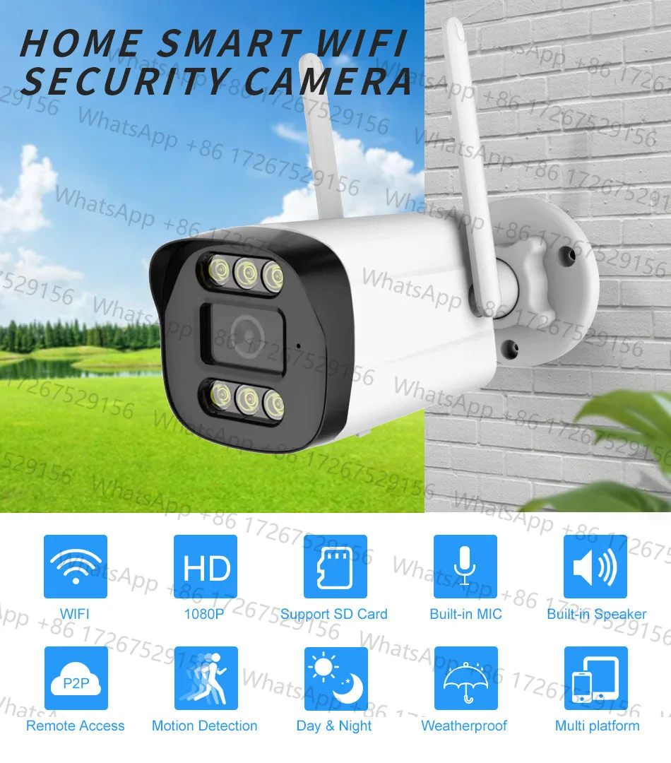 3MP 1296P  Eseecloud APP Full Color Wireless WIFI IP Bullet Camera AI Humanoid Detection Home Security CCTV Monitor